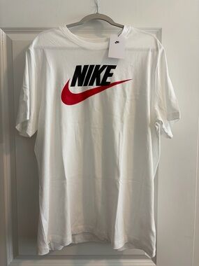 Men’s Nike Black Logo T-Shirt with Red Swoosh